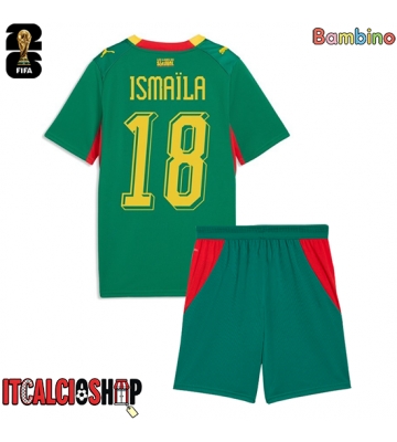 Senegal Ismaila Sarr #18 Seconda Maglia Bambino Mondiali 2026 Manica Corta (+ Pantaloni corti)